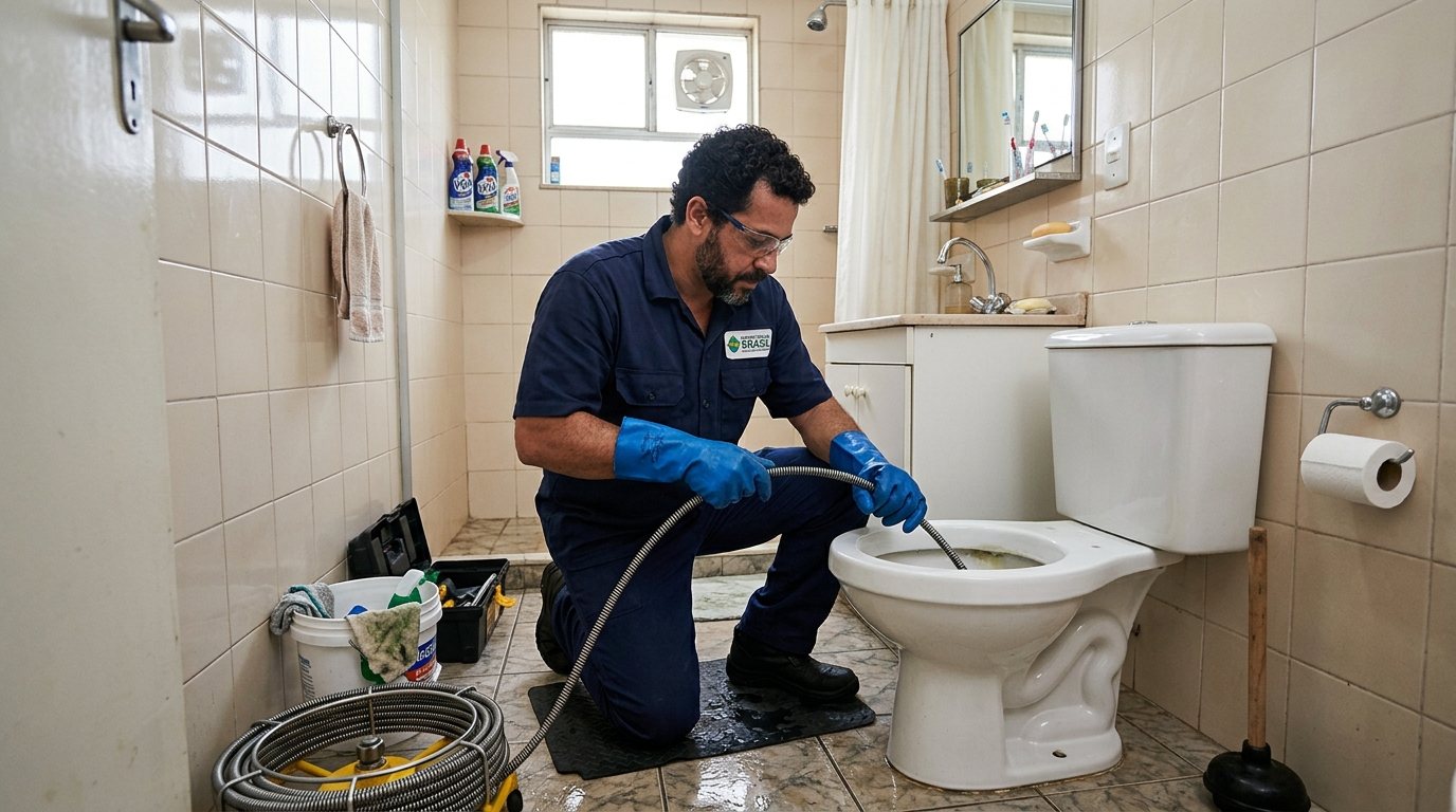 Desentupimento de Vaso com Equipamento em Santos‑SP