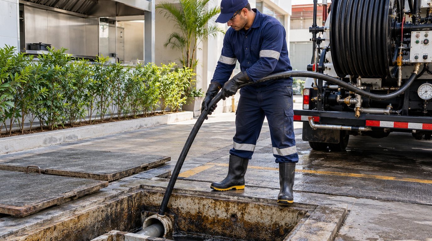 Hidrojateamento de Caixa de Gordura em Santos‑SP