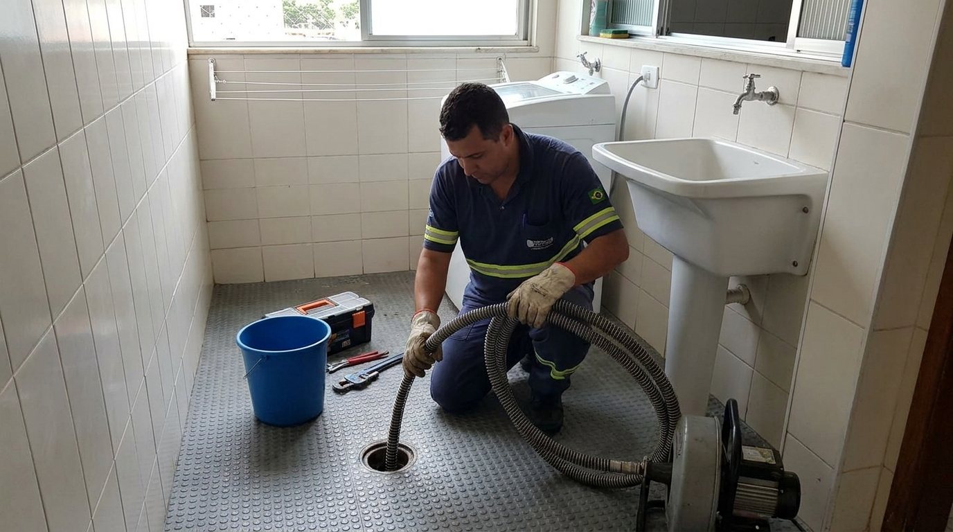 Ponto de Esgoto na Lavanderia em Santos‑SP
